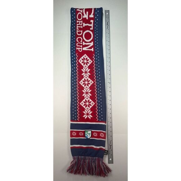 Killington Audi FIS Ski World Cup Scarf Knit Fair Isle Red White Blue Winter EUC - Picture 8 of 8